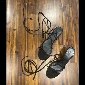 REFORMATION LACE UP SANDAL HEELS